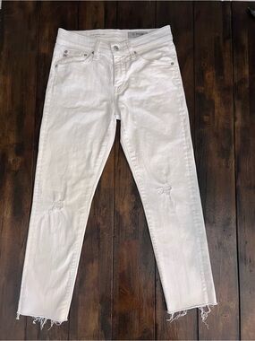 AG Adriano Goldschmied White Denim Ex-Boyfriend Jeans size 26